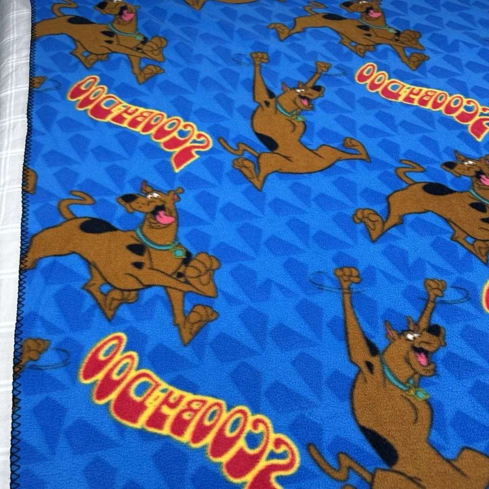 Scooby-Doo Vintage 2003 Fleece Throw Blanket Blue Hanna-Barbera 46x60
